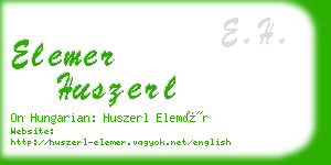 elemer huszerl business card